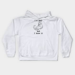 I’m LAZY and I know it Funny Cat Design Kids Hoodie